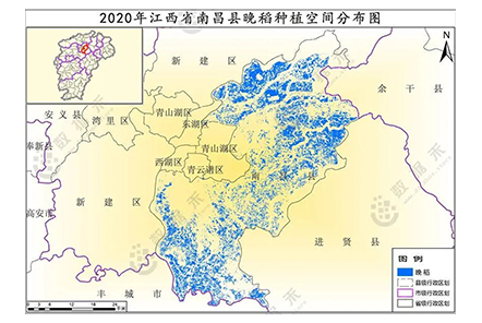 2020年江西省水稻種植分布數據